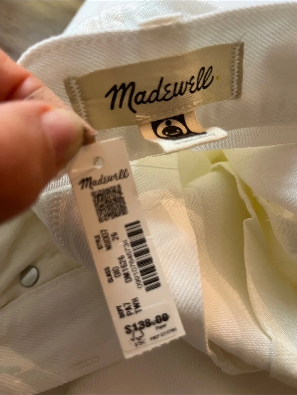 NWT MADEWELL SUPERWIDE-leg so Soft White Denim pants, High-rise .. Sz 25 & 26